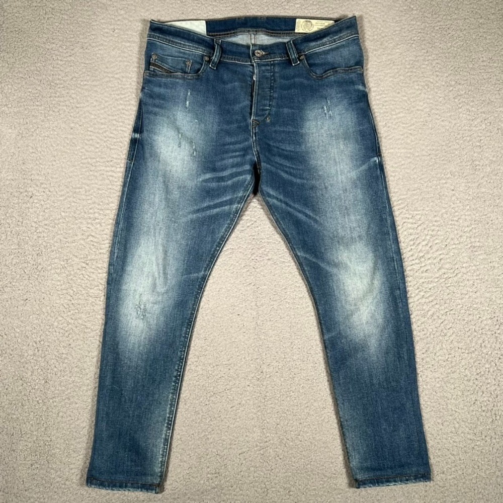 Diesel Jeans Mens‎ 32x25 Blue Tepphar Slim Carrot Preppy Denim Button Fly Logo